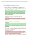 Department 102 Mental  Health Schizophrenia Disorders Questions and Answers and Rationale