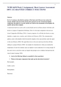 NURS 6630 Week 1 Assignment&colon; Short Answer Assessment 100&percnt; GUARANTED CORRECT SOLUTIONS 