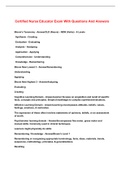Certified Nurse Educator Exam With Questions And Answers