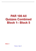 PAR 100 All Quizzes Combined &lpar;Block 1&ndash; Block 5&rpar;