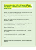 Communication skills&period; Chapter 4 Exam Questions with accurate answers&comma; 100&percnt; Approved&period; 