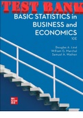 Basic Statistics in Business and Economics 10th Edition by Douglas Lind, William Marchal and Samuel Wathen. ISBN-10 1260716317  ISBN-13 978-1260716313. Chapters 1-15. 512 Pages. TEST BANK