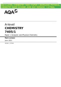 AQA A-LEVEL CHEMISTRY 7405/1 PAPER 1 INORGANIC PHYSICAL CHEMISTRY MARK SCHEME JUNE 2021 VERSION : 1.0 FINAL
