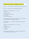 Paramedic National Registry Review &vert; 330 Questions with 100&percnt; Correct Answers &vert; Updated & Verified &vert; 41 Pages