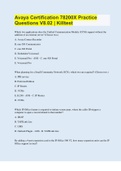 Avaya Certification 78200X Practice Questions V8&period;02 &vert; Killtest &vert; with 100&percnt; Correct Answers &vert; Updated & Verified