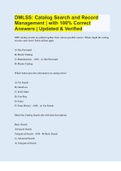 DMLSS&colon; Catalog Search and Record Management &vert; with 100&percnt; Correct Answers &vert; Updated & Verified
