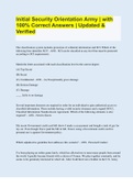 Initial Security Orientation Army &vert; with 100&percnt; Correct Answers &vert; Updated & Verified