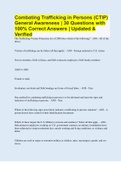 Combating Trafficking in Persons &lpar;CTIP&rpar; General Awareness &vert; 30 Questions with 100&percnt; Correct Answers &vert; Updated & Verified