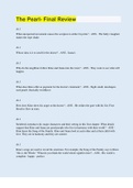 The Pearl- Final Review &vert; 50 Questions with 100&percnt; Correct Answers &vert; Updated & Verified