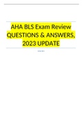 AHA BLS Exam Review QUESTIONS & ANSWERS, 2023 UPDATE
