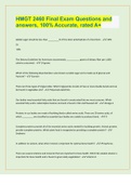 HMGT 2460 Final Exam Questions and answers&comma; 100&percnt; Accurate&comma; rated A&plus;
