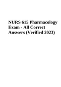 NURS 615 Pharmacology Exam - All Correct Answers (Verified 2023)