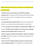 Military Munitions Rule Awareness Training Course Questions with Correct Answers &vert;100&percnt; Verified
