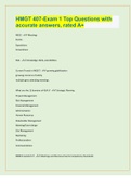 HMGT 407-Exam 1 Top Questions with accurate answers&comma; rated A&plus;