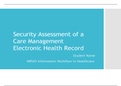 NR 543 Week 7 Assignment; Security Assessment of a Care Management Electronic Health Record
