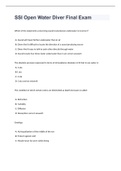 SSI Open Water Diver Final Exam 2023 with 100% correct answers