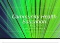 NR 442 Community Health Education Presentation- Chamberlain College of Nursing
