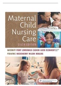 TEST BANK FOR MATERNAL CHILD NURSING CARE 7TH EDITION BY PERRY, HOCKENBERY, MARY CATHERINE>CHAPTER 1-50<COMPLETE GUIDE RATED A.