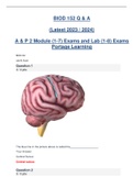 BIOD 152 / BIOD152 (Latest 2023 / 2024) A & P 2 Module (1-7) Exams and Lab (1-8) Exams Portage Learning