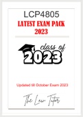 LCP4805 Exam Pack for exam period 2023 (Questions and Answers) - Updated till October 2022 Exam.