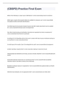 &lpar;CBSPD&rpar; Practice Final Exam 2023 WITH 100&percnt; VERIFIED ANSWERS