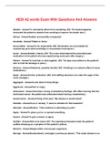 HESI A2 words Exam With Questions And Answers