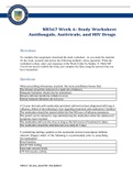 NR 567 Week 6 Study Worksheet; Antifungals, Antivirals, and HIV Drugs