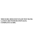 MED SURG HESI EXIT EXAM TEST BANK LATEST 2023 WITH RATIONALES, COMPLETE GUIDE. 