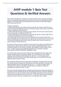 AHIP module 1 Quiz Test Questions & Verified Answers | Latest 2023/2024