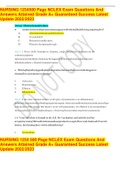NURSING 1234 500 Page NCLEX Exam Questions And Answers Attained Grade A+ Guaranteed Success Latest Update 2022/2023
