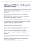 US History STAAR EOC 11th Grade with complete solution