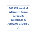 2023 NR 599 Week 4 Midterm Exam Complete Questions & Answers GRADED A