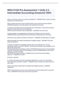 WGU D104 Pre-Assessment 1 Units 2-3 Intermediate Accounting Answered 100%