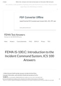 FEMA IS-100.C: Introduction to the Incident Command System, ICS 100 Answers | FEMA Test Answers