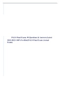 PALS Final Exam&semi; 50 Questions & Answers&semi;Latest 2022&colon;2023&sol; 100&percnt;Verified&semi;PALS Final Exam &lpar;Actual Exam&rpar;