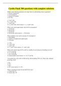 Cardio Final&vert; 300 questions&vert; with complete solutions