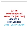 ATI RN COMPREHENSIVE PREDICTOR &lpar;180 Q&A&rpar; GRADED A 100&percnt; VERIFIED 2023 &ndash; 2024 VERSION 