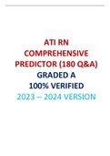 ATI RN COMPREHENSIVE PREDICTOR (180 Q&A) GRADED A 100% VERIFIED 2023 – 2024 VERSION 