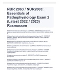 NUR 2063 / NUR2063: Essentials of Pathophysiology Exam 2 (Latest 2022 / 2023) Rasmussen