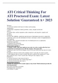 ATI Critical Thinking For ATI Proctored Exam&colon; Latest Solution&sol; Guaranteed A&plus; 2023
