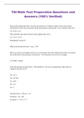 TSI Math Test Preperation Questions and Answers (100% Verified)