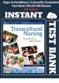 (Nurses) Test Bank for Giger & Davidhizar's Culturally Competent; NCLEX-RN Review 8th Edition latest Guide