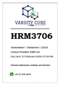 HRM3706 Assignment 1 (Quiz) Semester 1 2023