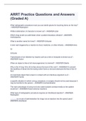 ARRT Practice Questions and Answers (Graded A)