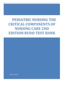 PEDIATRIC NURSING THE CRITICAL COMPONENTS OF NURSING CARE 2ND EDITION RUDD TEST BANK