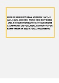 2022 RN HESI EXIT EXAM VERSION 1 &lpar;V1&rpar;&comma; 2 &lpar;V2&rpar;&comma; 3 &lpar;V3&rpar; AND HESI RN&sol;RN HESI EXIT EXAM &ndash;&lpar;ALL 640 QUESTIONS&rpar; &lpar;160 X 4V QUESTIONS & ANSWERS&excl;&excl; &lpar;ACTUAL&sol;REAL&sol;AUTHENTIC FOR EXAM TAKEN IN 2022 A&plus;&rpar;&lpar;ALL INCLUDED&excl;&excl;&rpar;