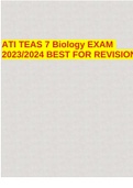 ATI TEAS 7 Biology EXAM 2023/2024 BEST FOR REVISION