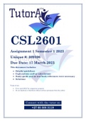 CSL2601 Assignment 1  Semester 1 2023 (quiz)
