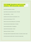CLC EXAM&comma; Questions with accurate answers&comma; 100&percnt; Accurate&comma; rated A&plus;
