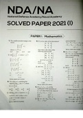 Mathematics - solved paper of 2021 (I)  Pathfinder NDA/NA National Defence Academy & Naval Academy Entrance Examination, ISBN: 9789325797963